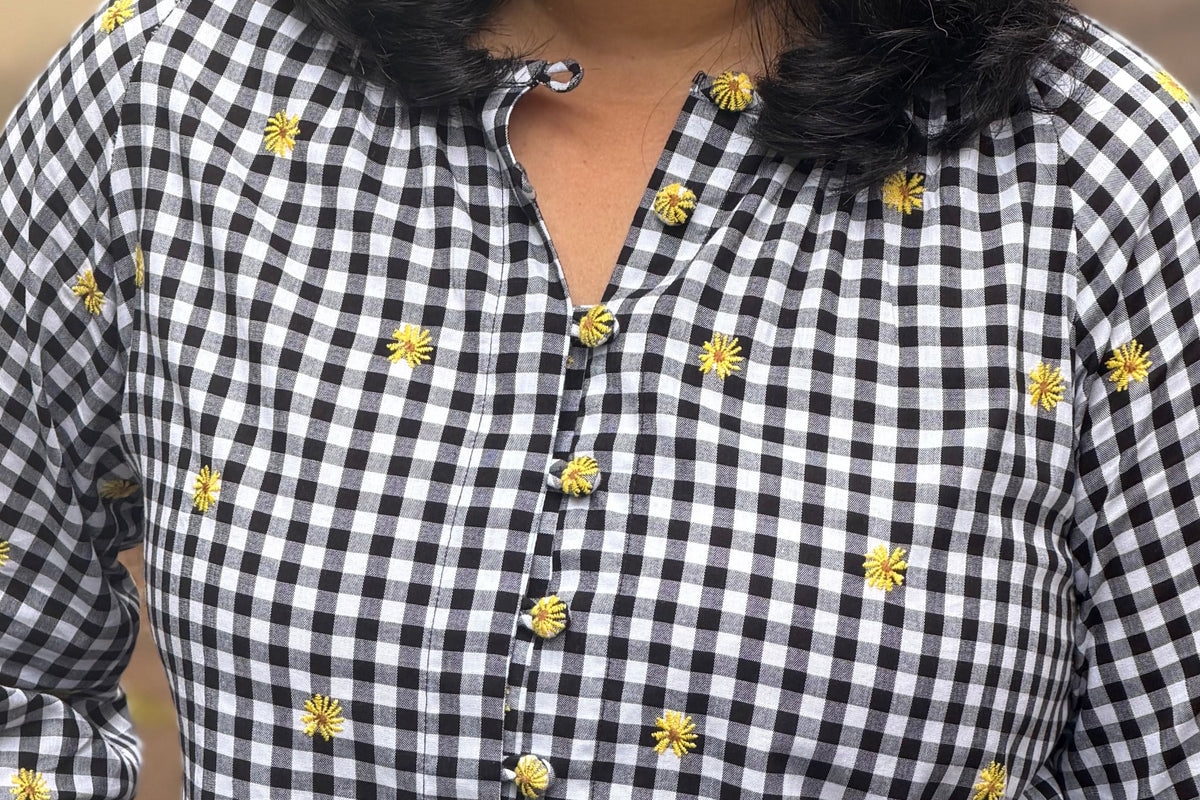 GINGHAM SHORT TOP