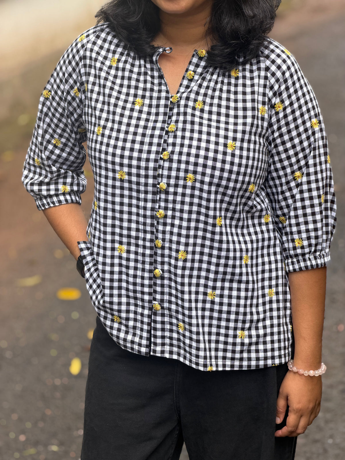 GINGHAM SHORT TOP