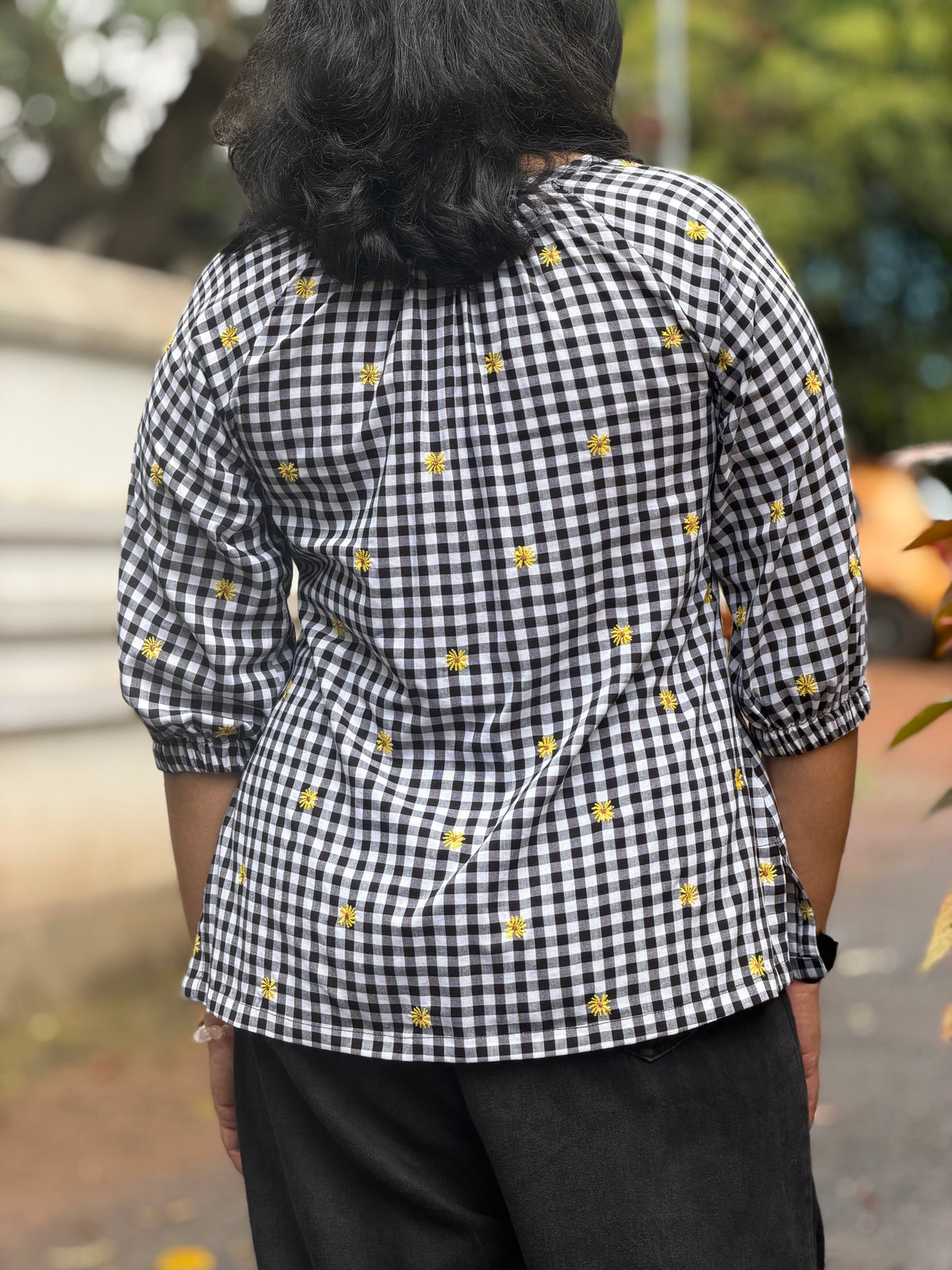 GINGHAM SHORT TOP