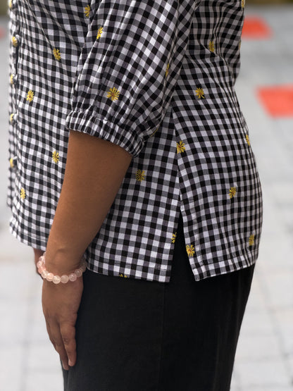 GINGHAM SHORT TOP