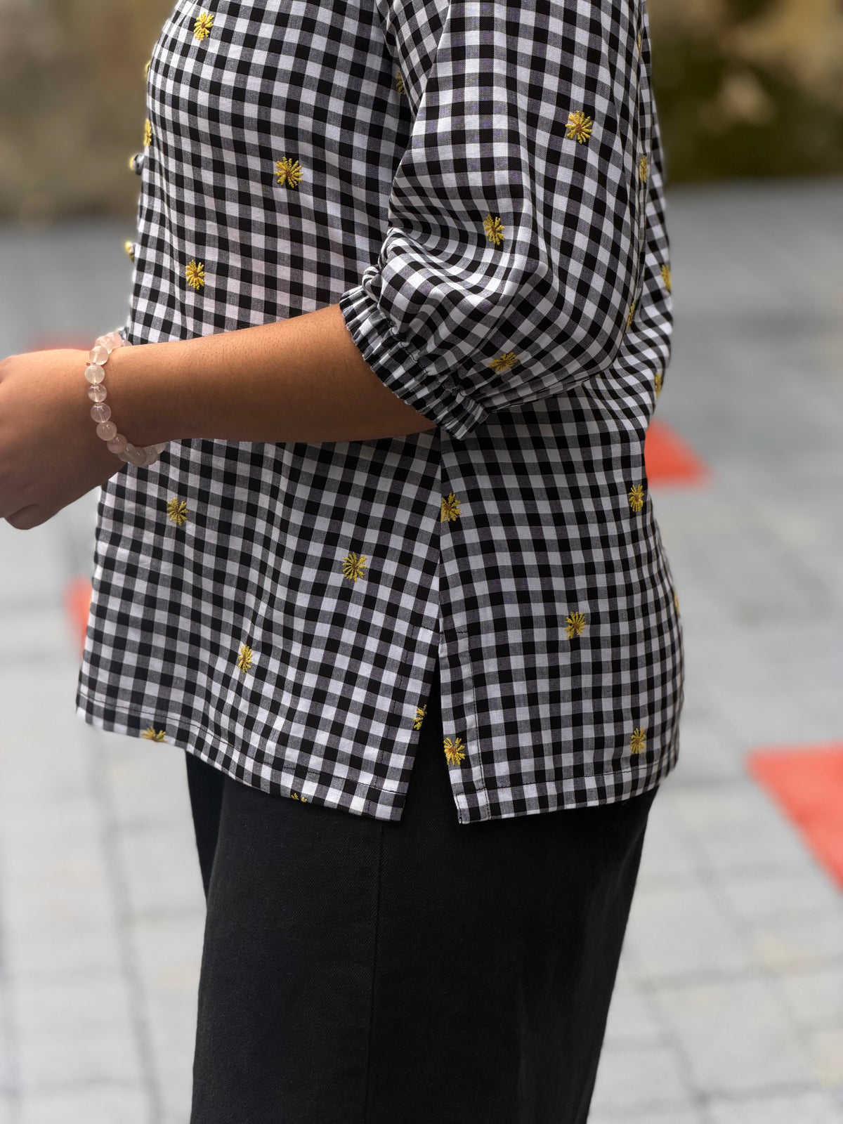 GINGHAM SHORT TOP